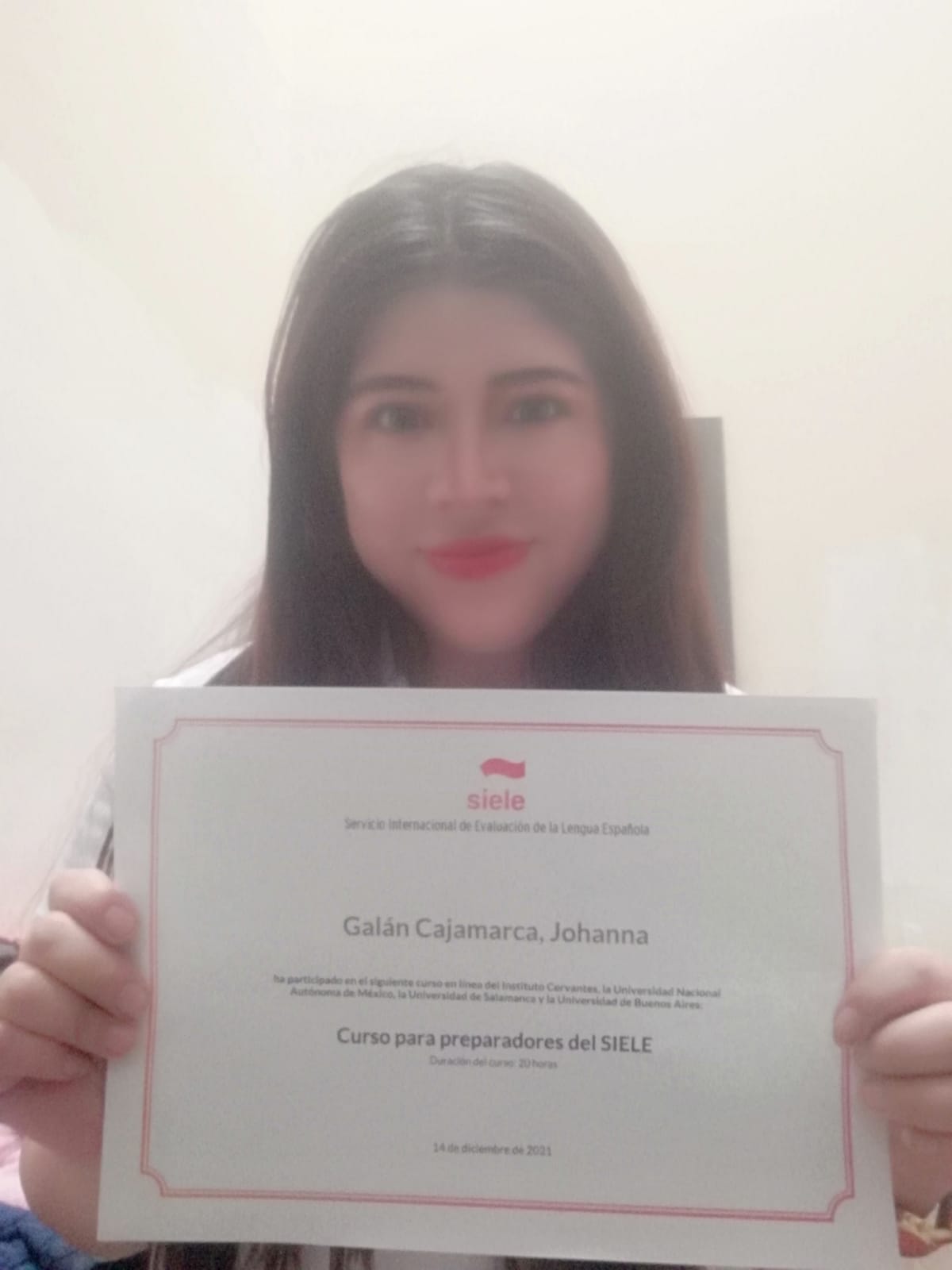 Wiser Center Spanish instructor with SIELE preparation certificate